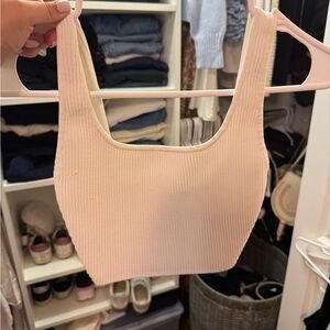 Babaton Cream Ribbed Top